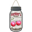 Cranberries Farmers Market Novelty Metal Mason Jar Sign