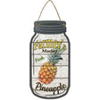 Pineapple Farmers Market Novelty Metal Mason Jar Sign