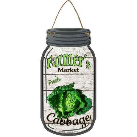 Cabbage Farmers Market Novelty Metal Mason Jar Sign