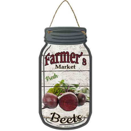 Beets Farmers Market Novelty Metal Mason Jar Sign