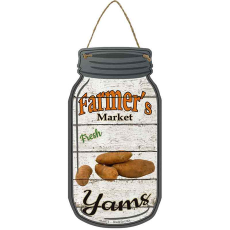 Yams Farmers Market Novelty Metal Mason Jar Sign