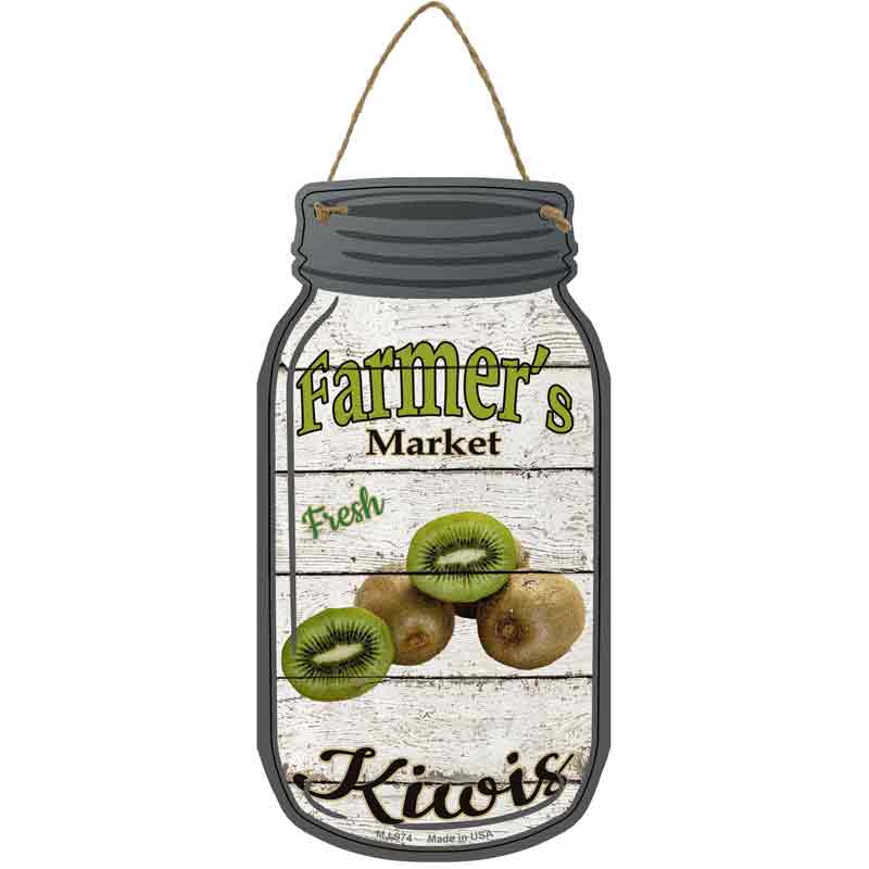 Kiwis Farmers Market Novelty Metal Mason Jar Sign