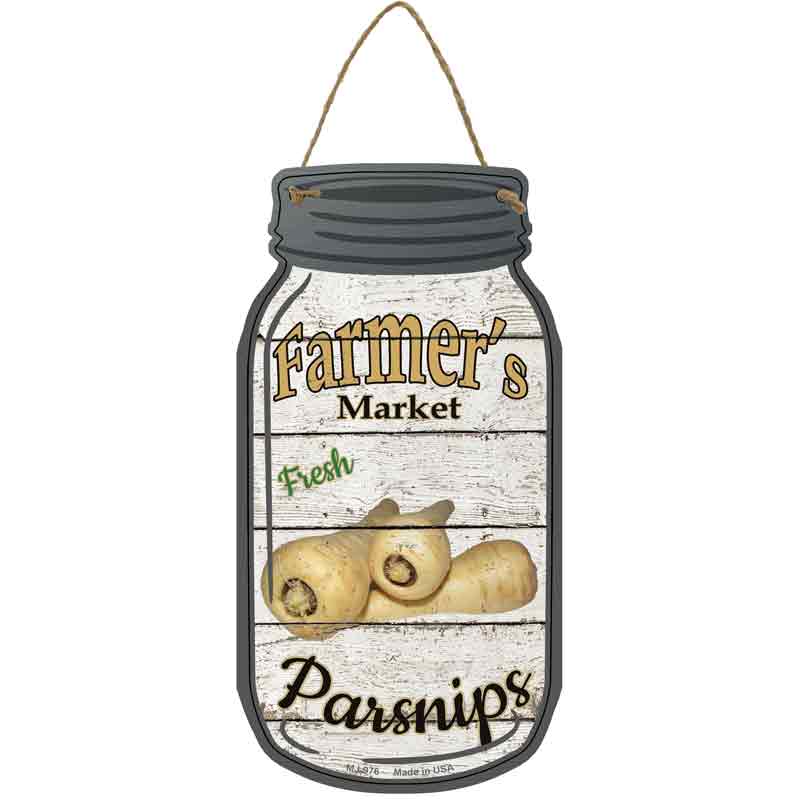 Parsnips Farmers Market Novelty Metal Mason Jar Sign