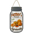 Apricots Farmers Market Novelty Metal Mason Jar Sign