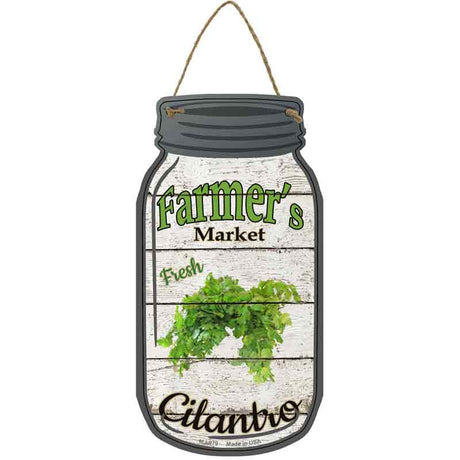 Cilantro Farmers Market Novelty Metal Mason Jar Sign