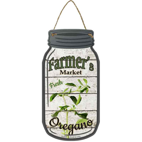 Oregano Farmers Market Novelty Metal Mason Jar Sign