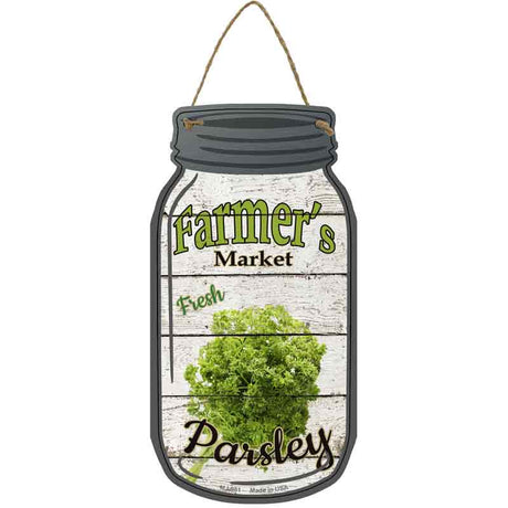 Parsley Farmers Market Novelty Metal Mason Jar Sign