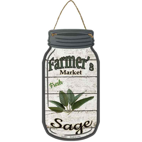 Sage Farmers Market Novelty Metal Mason Jar Sign