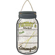 Lemongrass Farmers Market Novelty Metal Mason Jar Sign