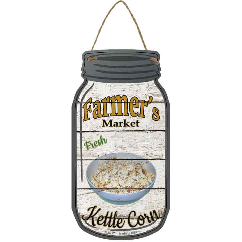 Kettle Corn Farmers Market Novelty Metal Mason Jar Sign