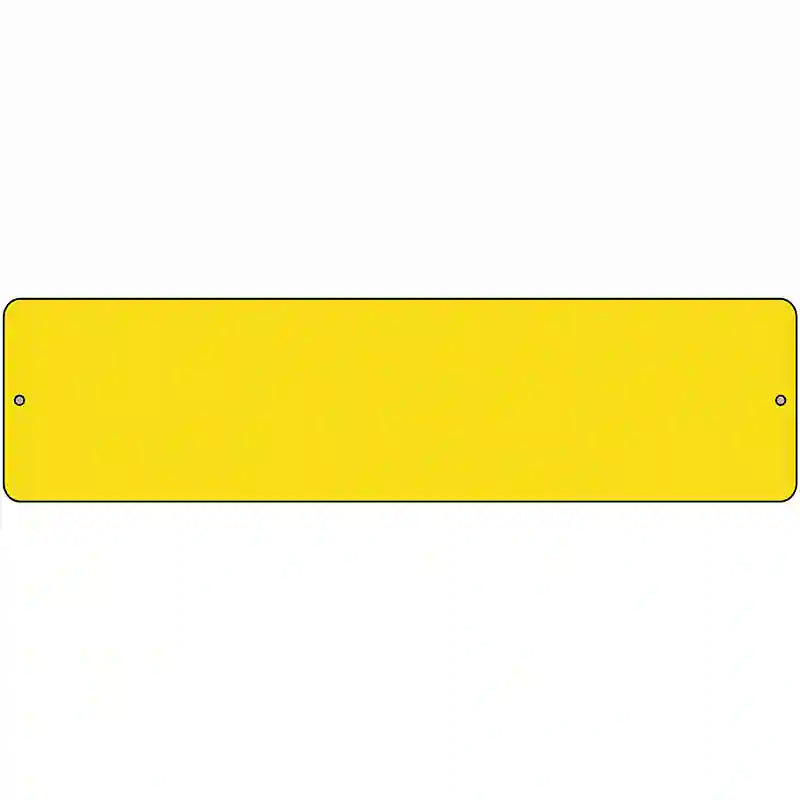 Yellow Solid Blank Novelty Metal Street Sign 12" x 3" (MK)