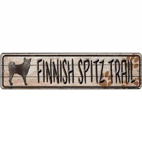 Finnish Spitz Trail Novelty Metal Street Sign 12" x 3" (MK)