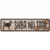 Shiba Inu Trail Novelty Metal Street Sign 12" x 3" (MK)