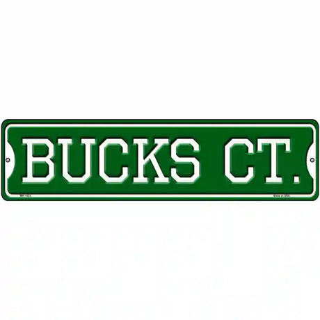 Bucks Ct Novelty Metal Street Sign 12" x 3" (MK)