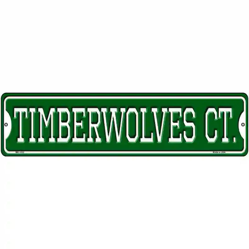 Timberwolves Ct Novelty Metal Street Sign 12" x 3" (MK)