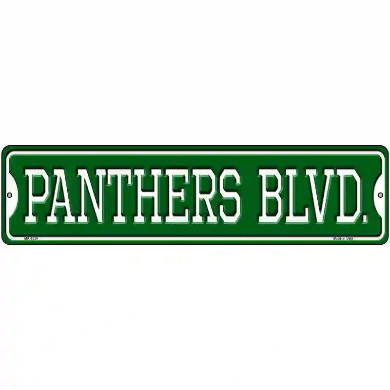 Panthers Blvd Novelty Metal Street Sign 12" x 3" (MK)