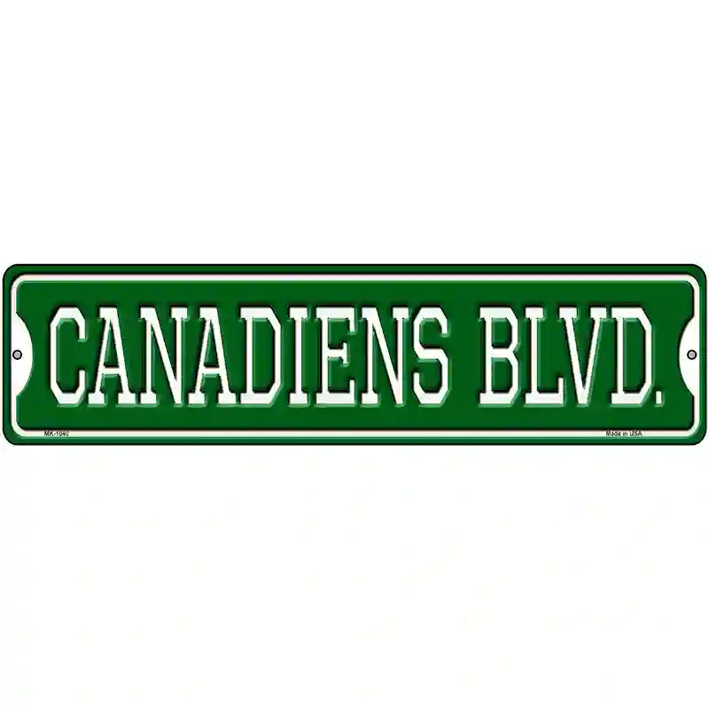 Canadiens Blvd Novelty Metal Street Sign 12" x 3" (MK)