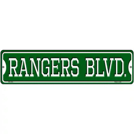 Rangers Blvd Novelty Metal Street Sign 12" x 3" (MK)