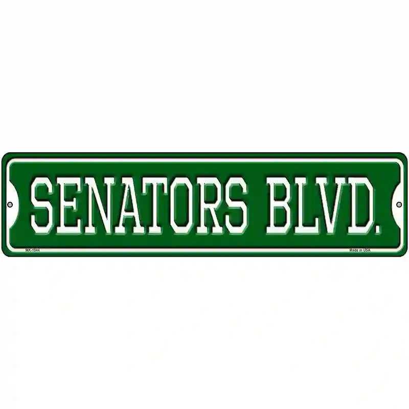 Senators Blvd Novelty Metal Street Sign 12" x 3" (MK)