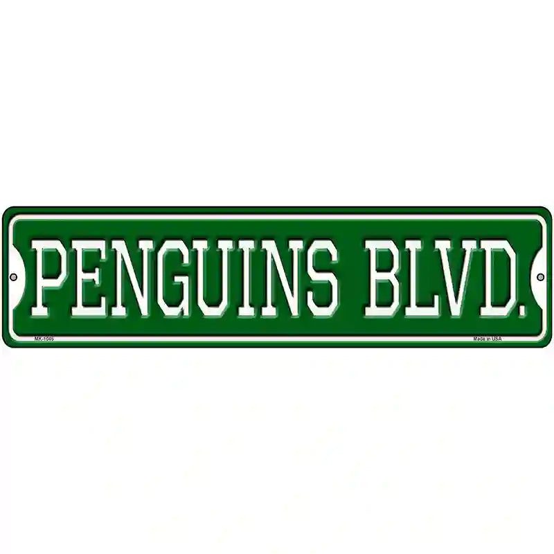 Penguins Blvd Novelty Metal Street Sign 12" x 3" (MK)