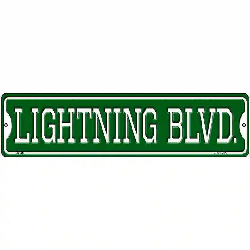 Lightning Blvd Novelty Metal Street Sign 12" x 3" (MK)