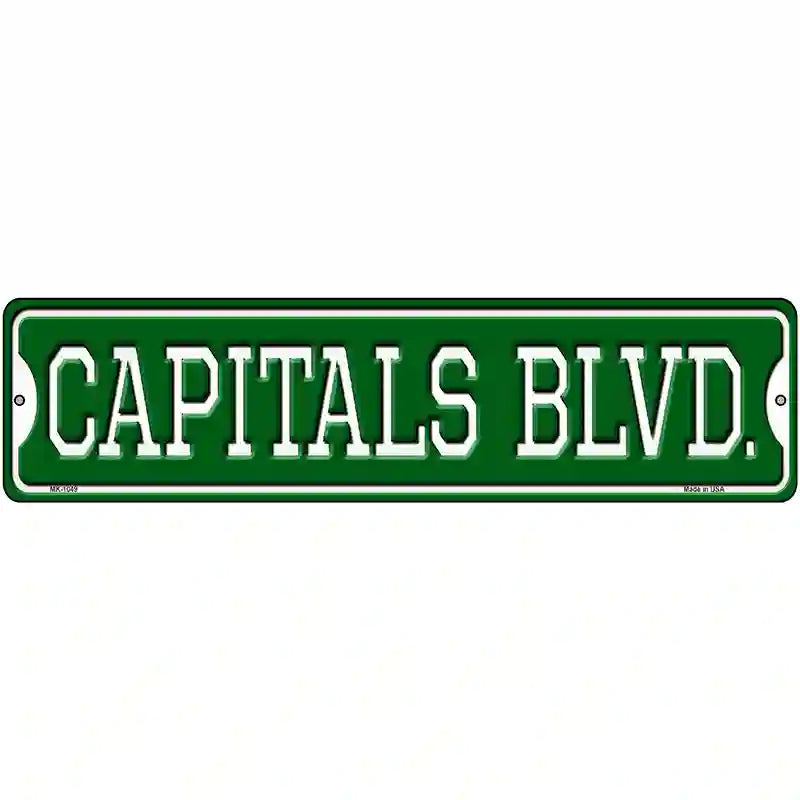 Capitals Blvd Novelty Metal Street Sign 12" x 3" (MK)