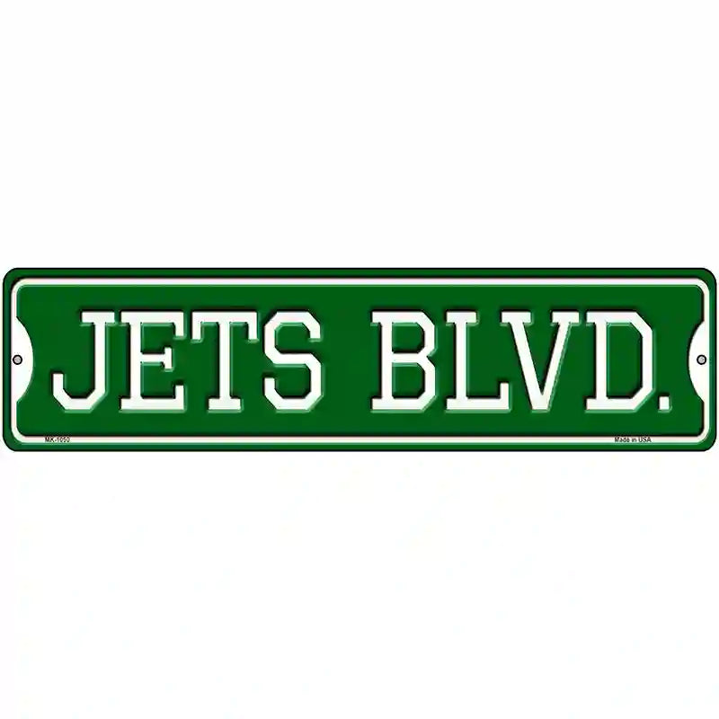 Jets Blvd Novelty Metal Street Sign 12" x 3" (MK)