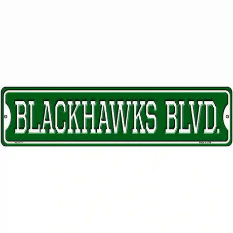 Blackhawks Blvd Novelty Metal Street Sign 12" x 3" (MK)