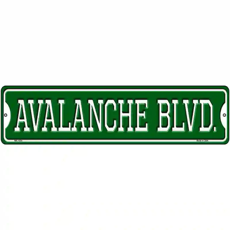 Avalanche Blvd Novelty Metal Street Sign 12" x 3" (MK)