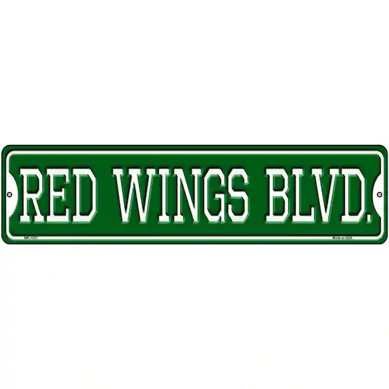 Red Wings Blvd Novelty Metal Street Sign 12" x 3" (MK)