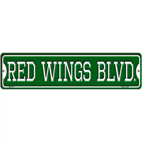 Red Wings Blvd Novelty Metal Street Sign 12" x 3" (MK)