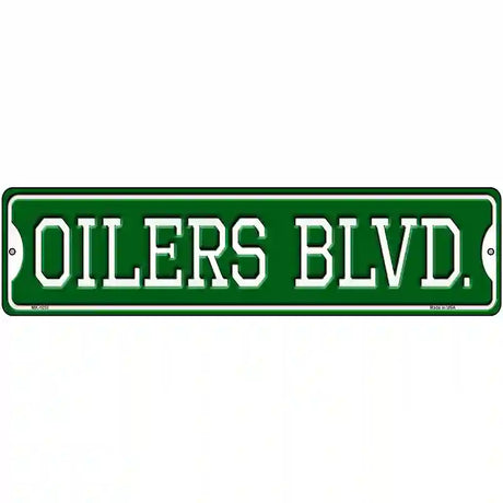 Oilers Blvd Novelty Metal Street Sign 12" x 3" (MK)