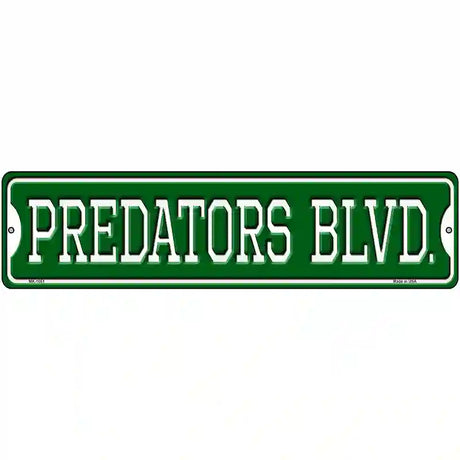 Predators Blvd Novelty Metal Street Sign 12" x 3" (MK)