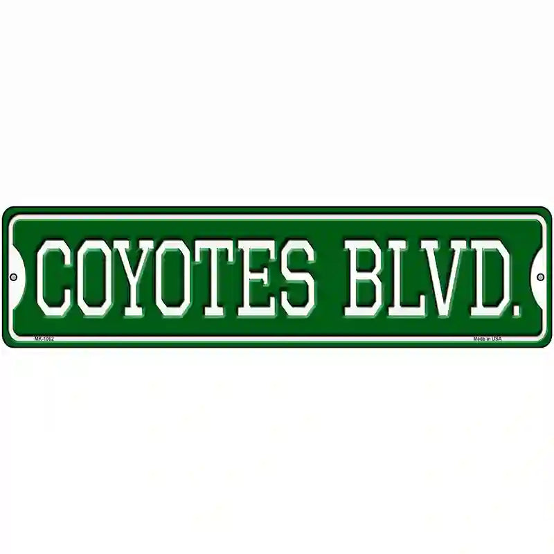 Coyotes Blvd Novelty Metal Street Sign 12" x 3" (MK)