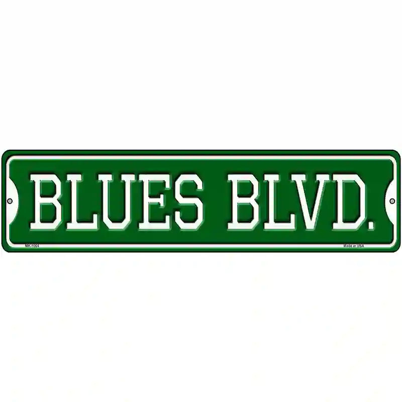 Blues Blvd Novelty Metal Street Sign 12" x 3" (MK)