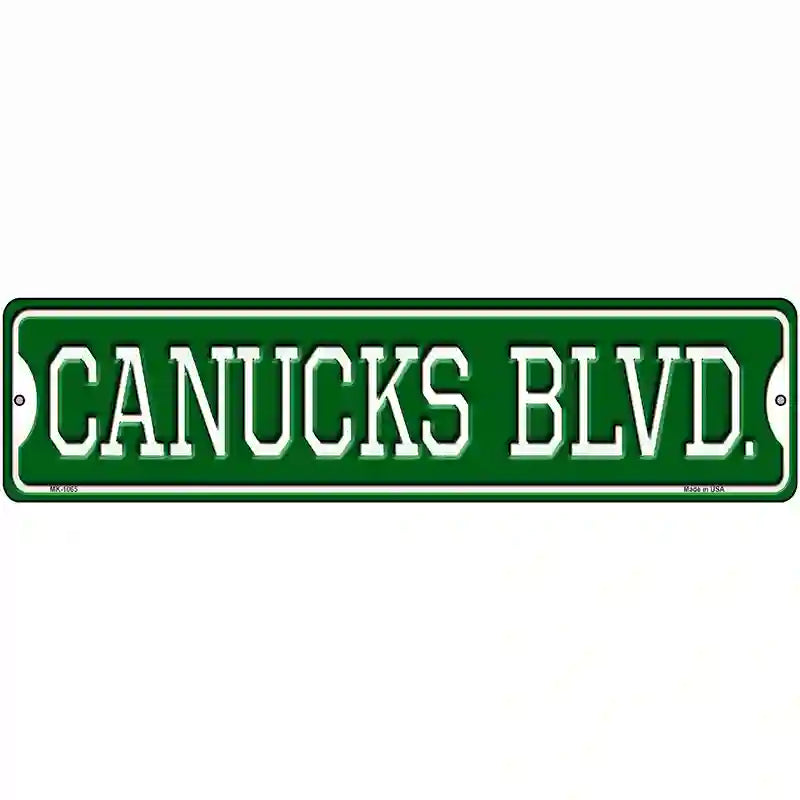 Canucks Blvd Novelty Metal Street Sign 12" x 3" (MK)