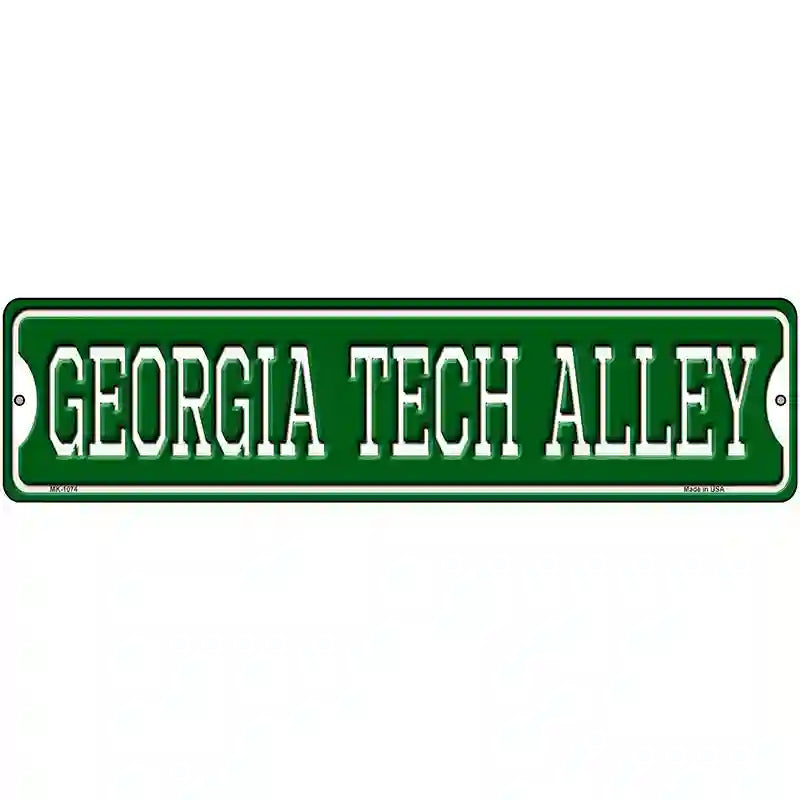 Georgia Tech Alley Novelty Metal Street Sign 12" x 3" (MK)