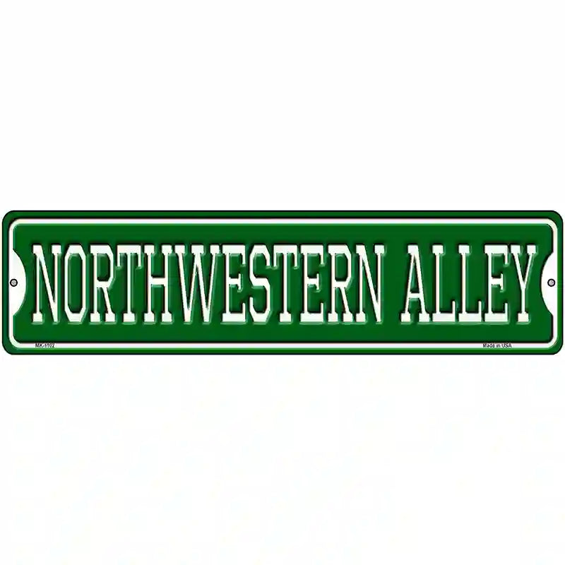 Northwestern Alley Novelty Metal Street Sign 12" x 3" (MK)