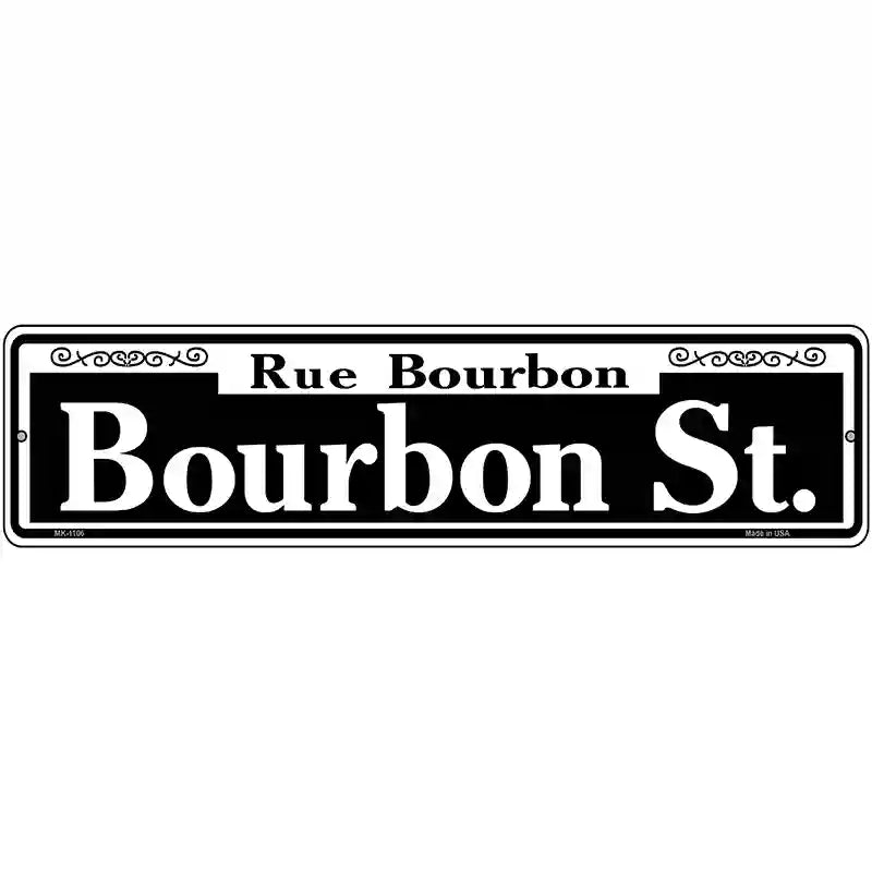 Bourbon Street Novelty Metal Street Sign 12" x 3" (MK)