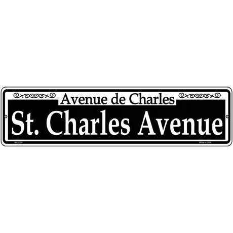 St. Charles Ave Novelty Metal Street Sign 12" x 3" (MK)