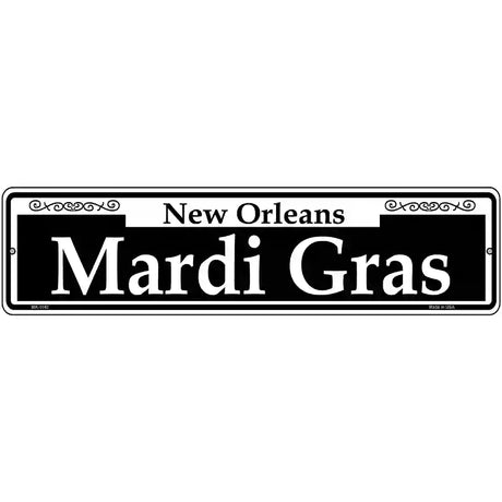 Mardi Gras Novelty Metal Street Sign 12" x 3" (MK)