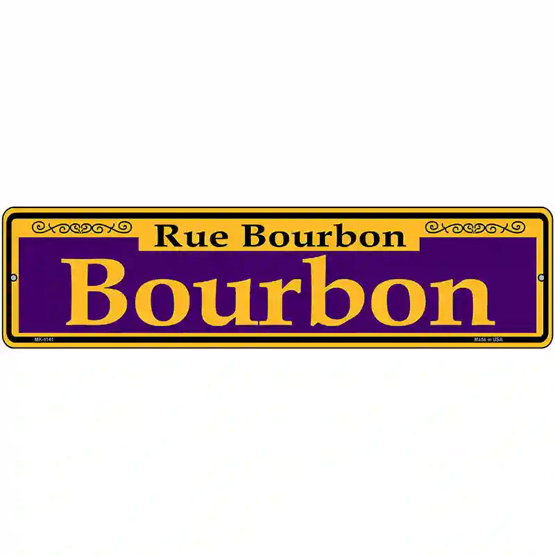 Bourbon Purple Novelty Metal Street Sign 12" x 3" (MK)