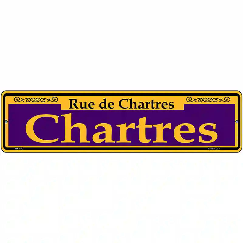 Chartres Purple Novelty Metal Street Sign 12" x 3" (MK)