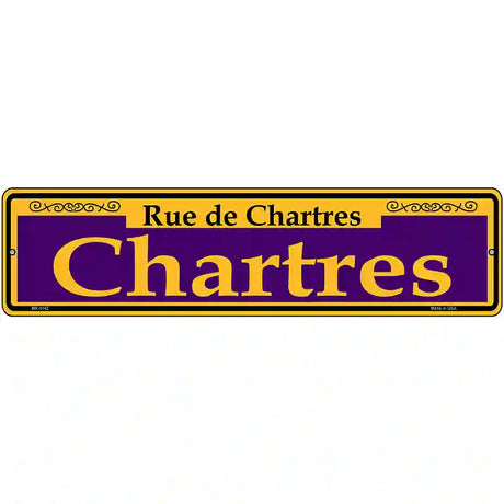 Chartres Purple Novelty Metal Street Sign 12" x 3" (MK)