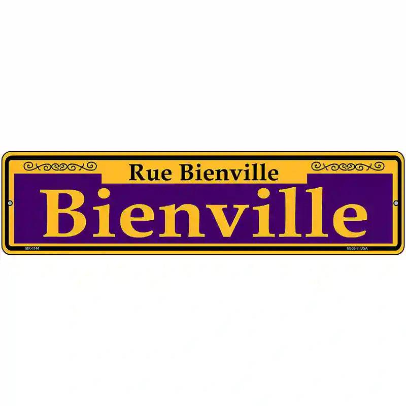 Bienville Purple Novelty Metal Street Sign 12" x 3" (MK)