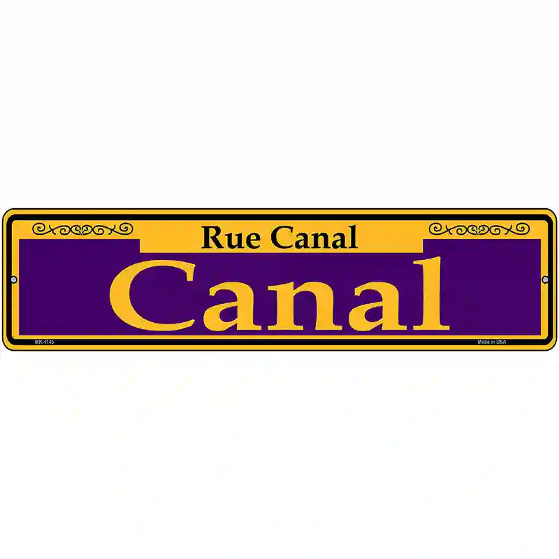 Canal Purple Novelty Metal Street Sign 12" x 3" (MK)