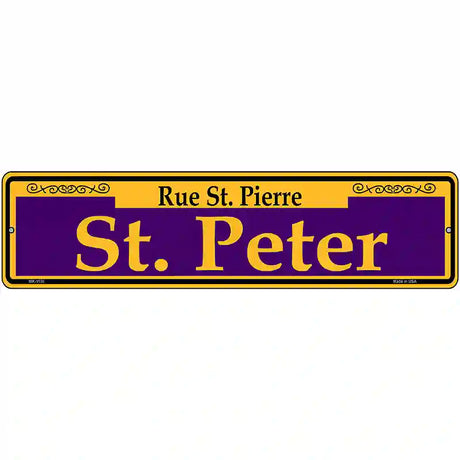 St. Peter Purple Novelty Metal Street Sign 12" x 3" (MK)