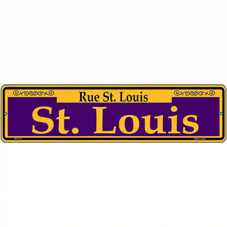 St. Louis Purple Novelty Metal Street Sign 12" x 3" (MK)