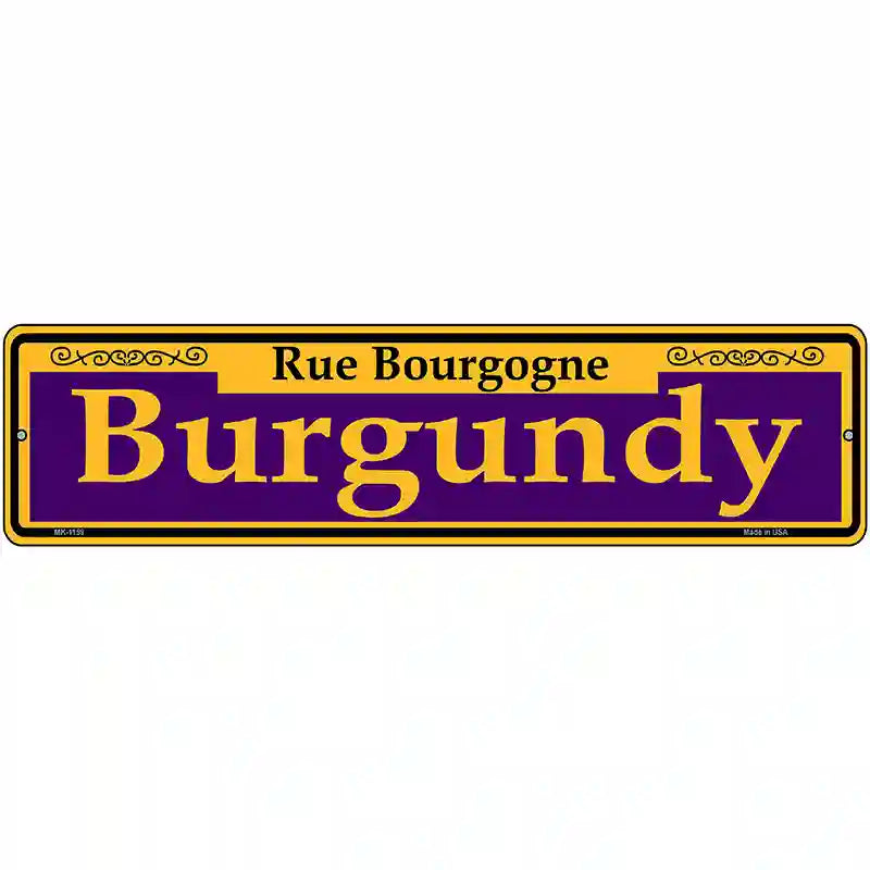 Burgundy Purple Novelty Metal Street Sign 12" x 3" (MK)