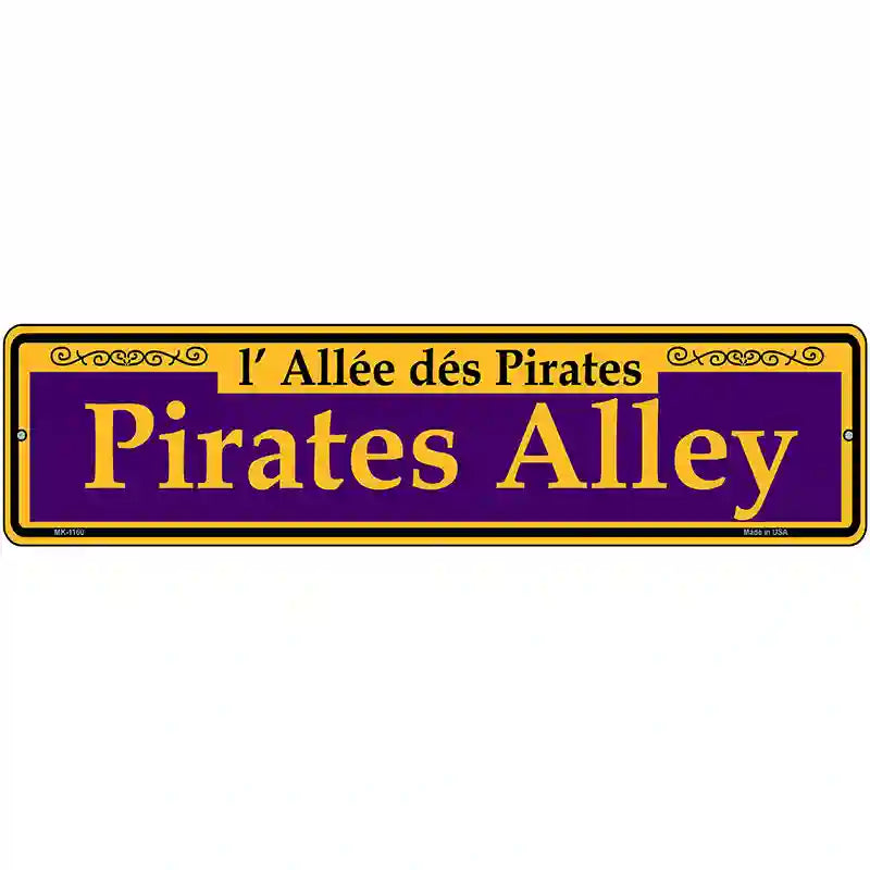 Pirates Alley Purple Novelty Metal Street Sign 12" x 3" (MK)